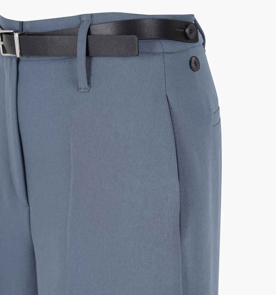 Light blue low-waisted trousers with belt - sisley k regular trousers - Light Blue | Sisley K image number 3